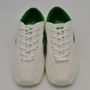 Tretorn Shoe Girls Nylite Canvas LaceUp Sneaker 4 White Green Cushion Insole NEW